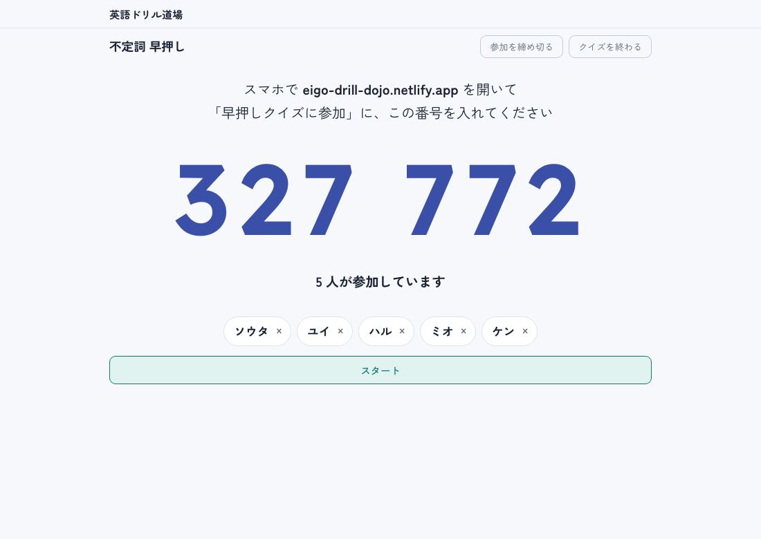 番号と参加者